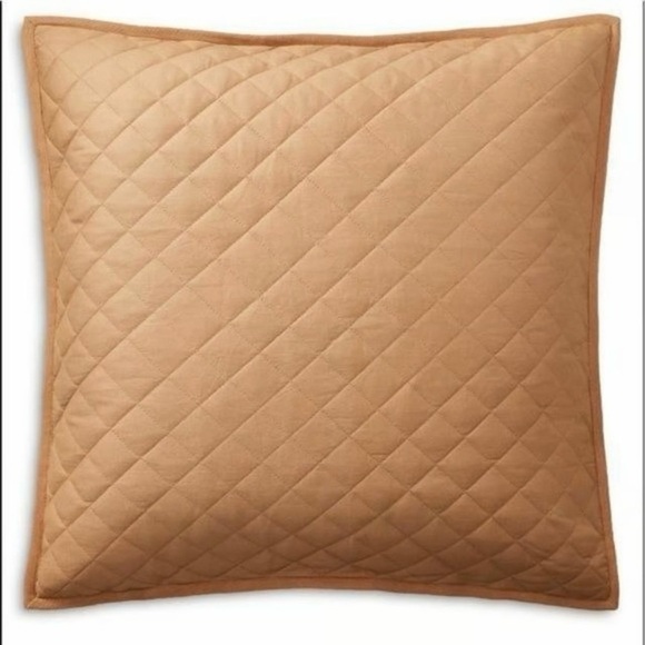 Ralph Lauren Modern Equestrian Cromwell Quilted Euro Sham in Brown NWT
